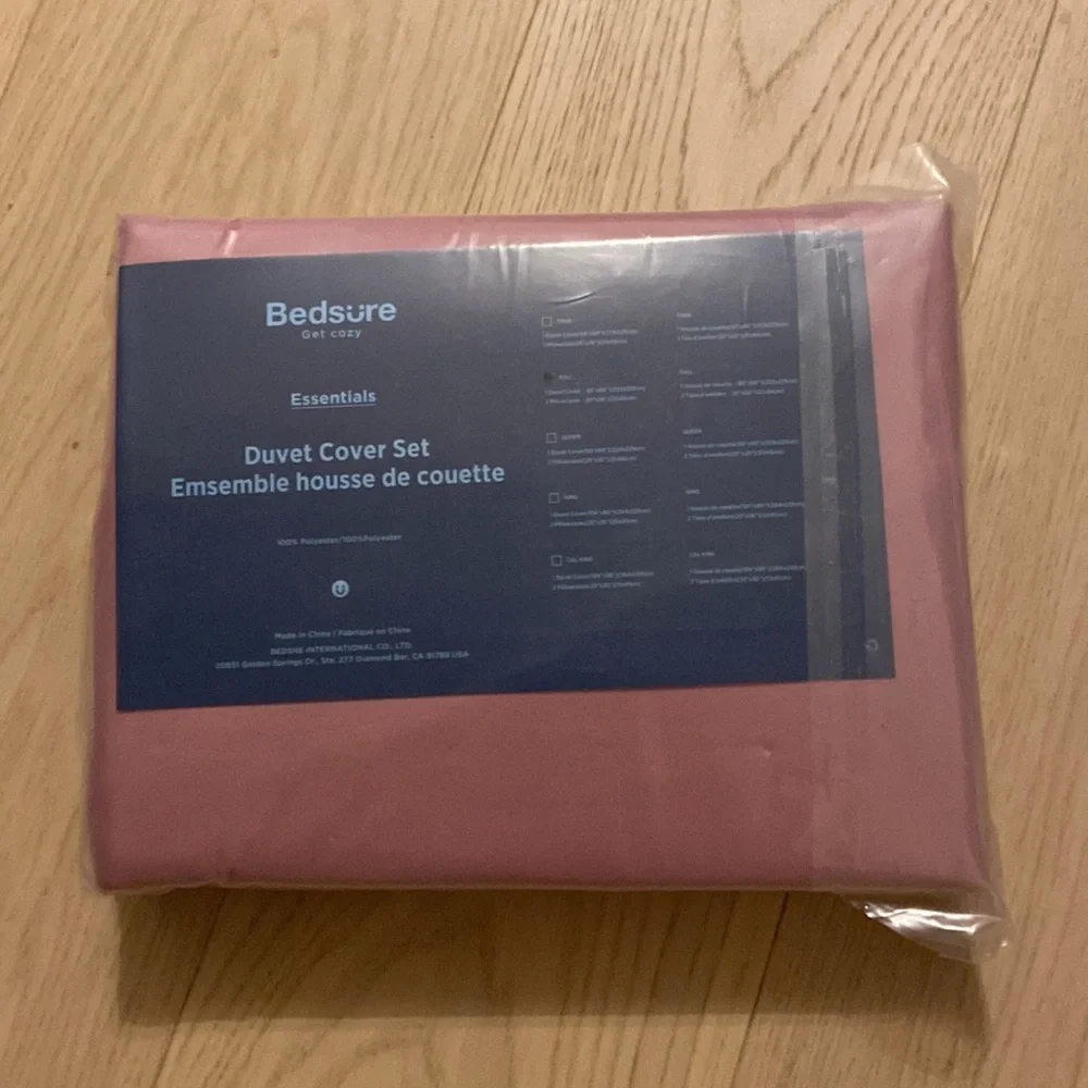 NEW Bedsure Purple Pink Duvet Comforter Cover Full Size 2 Pillowcases 80” x 90”